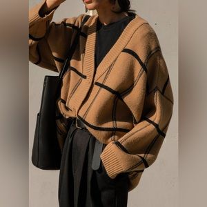 Oak+Fort Oversized Plaid Cardigan